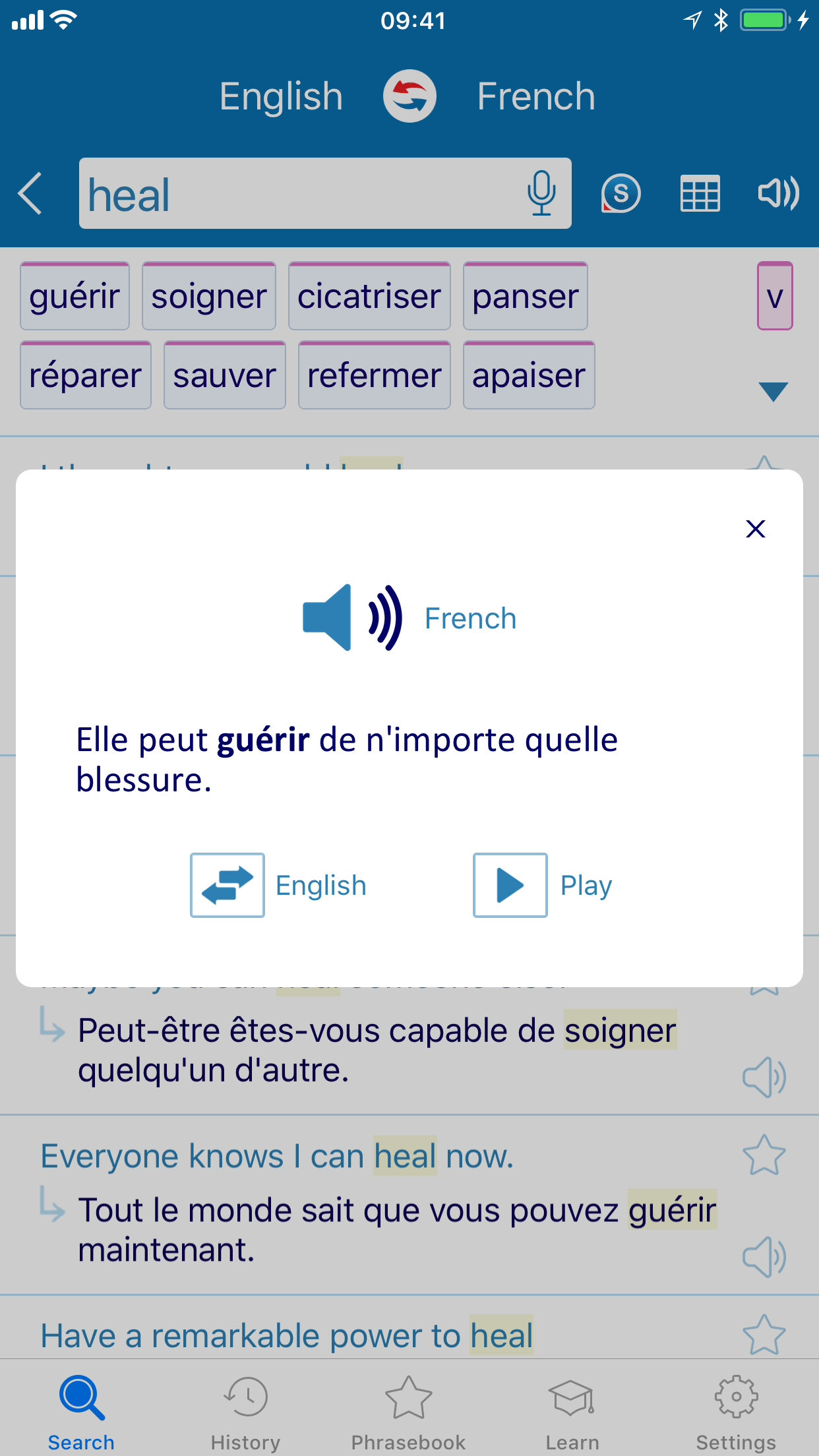 Translate english to french context reverso